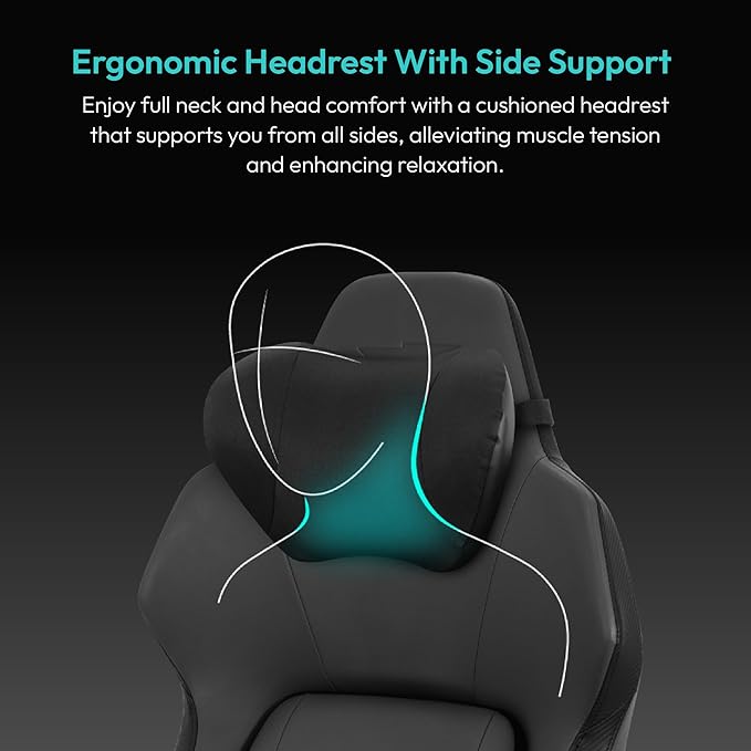 ThunderX3 CORE Smart Modern Gaming Chair Black – Ergonomic Office Chair Automatic Lumbar Support Synchronised Mechanism 3D Armrests Faux Leather for Users up to 125kg 155-190cm