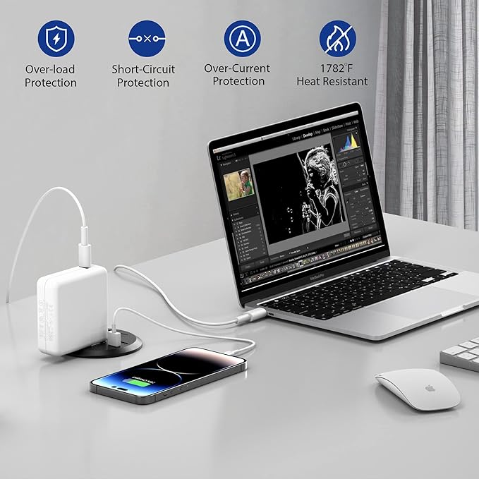3 inch Desktop Power Grommet USB C20W Fast Charging StationFurniture Recessed Power Strip2 Outlets3 USB PortsFlush-Mount for Desktop Workspace Essential Desk Outlet2 Pack (Black)