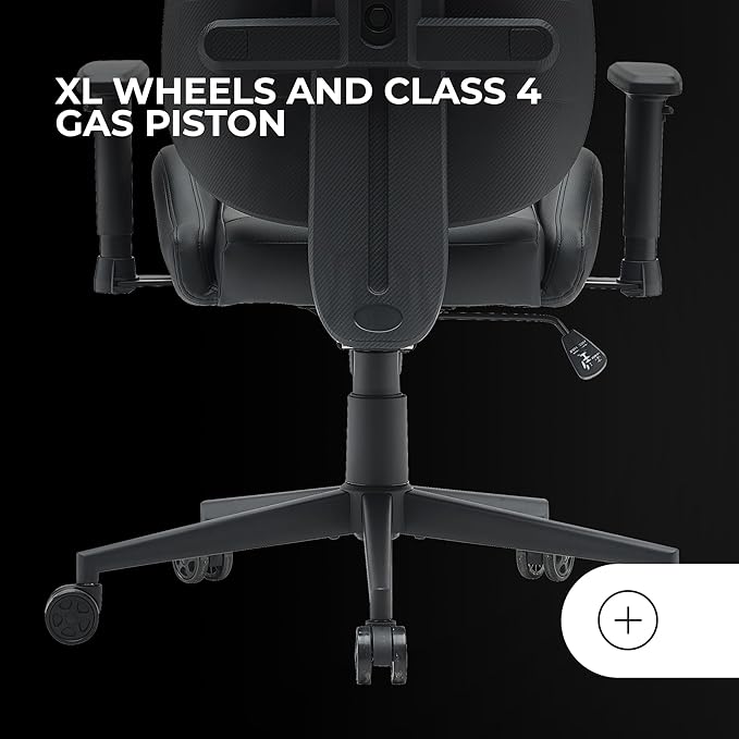 Mars Gaming MGC-Elite Ergonomic Gaming Chair Flexible Adjustable Backrest 2D Adjustable Armrests Tilting Seat PU Leather Finish Office Chair XL Wheels Class 4 Gas Lift Black