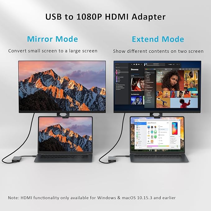 USB Hub 5 in 1 USB Adapter USB 3.0 Hub Multiport with HDMI 2 USB A 2.0 Ports SD/TF Card Reader USB A Docking Station Compatible with Win11/10/8/7/XP/Mac OS (Non Vista/Linux) (Space Gray)