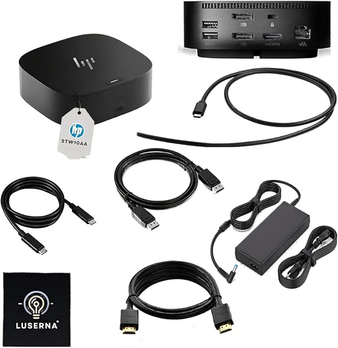 HP 5TW10AA 120W Docking Station for Laptop Dual Monitor USB-C G5 Dock with HDMI DisplayPort USB-C Cables (NEW)