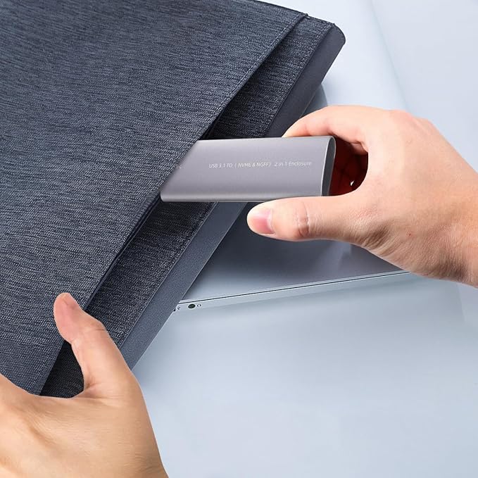 Homoyoyo Portable External Hard Disk Enclosure Dual Protocol Type-c Compact Design for Fast Data Transfer Compatible with Laptops and