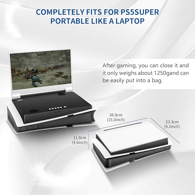 G-STORY 14 Inch IPS 4k 60Hz Portable Monitor Gaming Display Integrated with PS5 pro(not Included) 3840×2160 with 2 HDMI PortsFreeSyncBuilt-in 2 of Multimedia Stereo Speaker