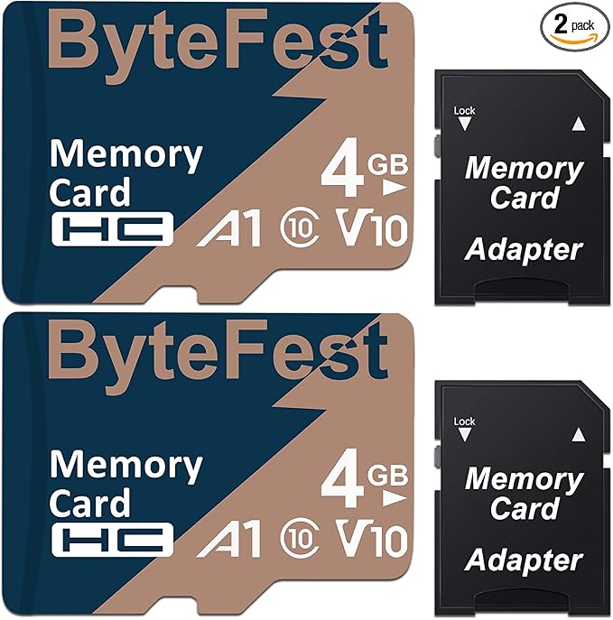 TF Card 4GB 2Pack Class 10 with for MP3/MP4 E-Reader Media Player GPS Dash Cam Phone &amp Tablet