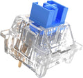 OUTEMU Crystal Blue Keyboard Switch with Dustproof StemClickers for 3D Prints3-Pin Clicky Pre-Lubed for Mechanical Gaming Keyboard with 3 Kailh Box Clicky Switches(105+3Pcs)