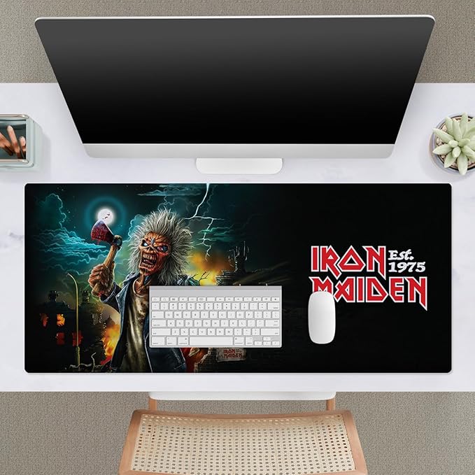Head Case Designs Officially Licensed Iron Maiden Axe Eddie Art Graphic Art 37.4 x 15.75 x 0.16 inches (900 x 400 mm) - XL Gaming Office Desk PC Keyboard Mouse Mat Pad