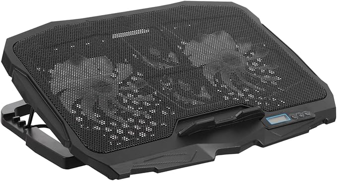 Tofficu Notebook Cooler Adjustable Height Led Fan Dual USB Ports Angle Support for Quiet Laptop Cooling and Ventilation Portable Laptop Cooling Mat
