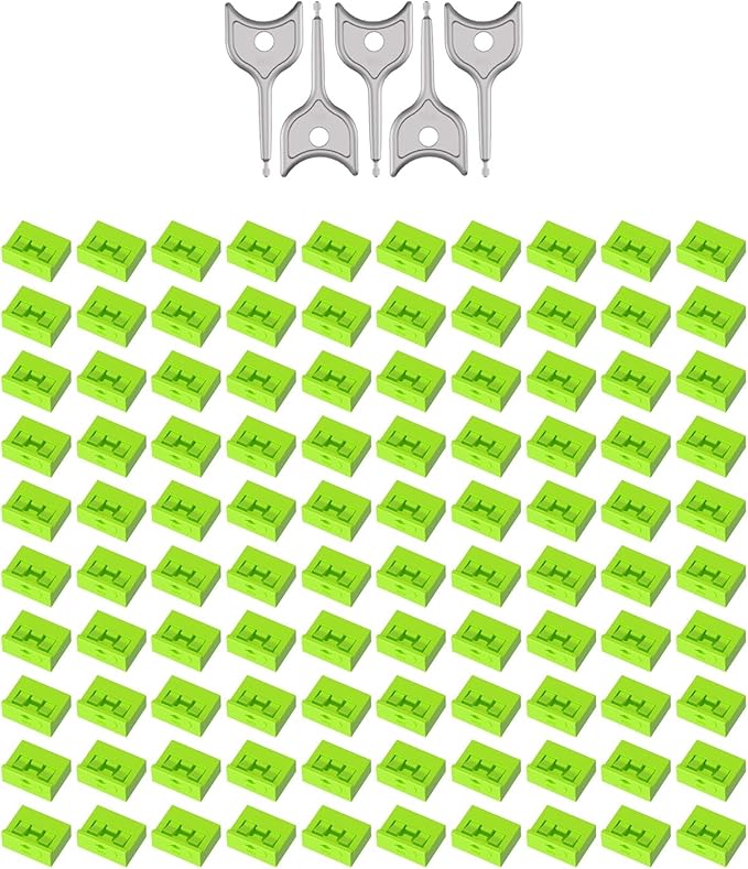 100PCS USB-A Port Blockers with 5 Keys-Removable Type-A Data Protection - Dust &amp Moisture Resistant Shield for Laptops PCs Gaming Devices &amp Tamper Protection (Green)