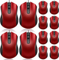 Hoteam 12 Pcs Black Wired Computer Mouse Bulk Cord USB Computer Mice Ergonomic Wired Mouse for Pcs Computers Laptops Gaming Office Home Supplies