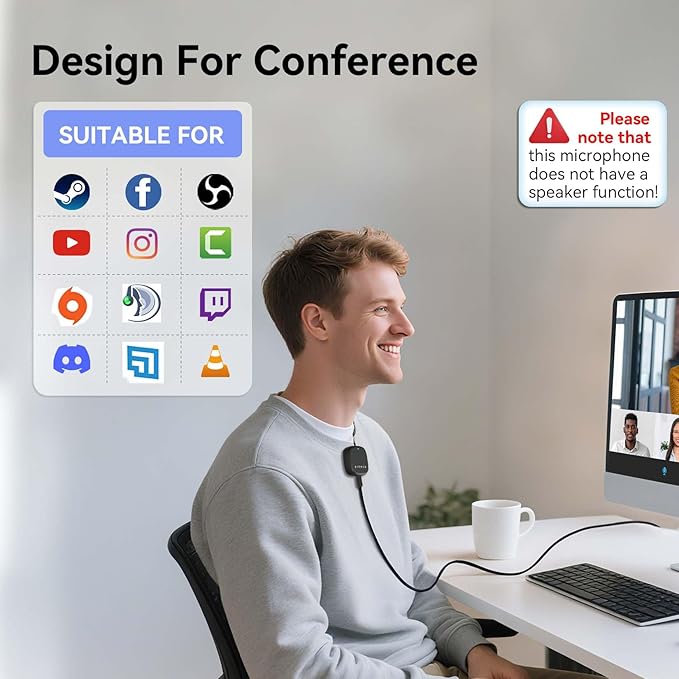 AIRHUG 3 in 1 1080P Webcam with Conference USB Microphone
