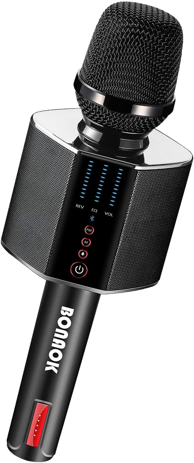 BONAOK Karaoke Microphone Portable Wireless Bluetooth Karaoke Mic for Adults&ampKids Car Home Outdoor Party Karaoke Machine for PC/All Smartphone G50 Black 2025