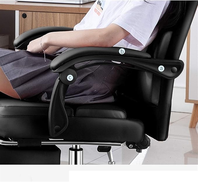 Black Living Room Gaming Chair Home Office Desk Chair with Rocking Function and Footrest Executive Swivel Chair 51 * 114-124CM(Color:Black)