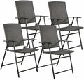 Office Chair Gaming Chair Computer Chair 4 Piece Brown Folding Chair Furniture Outdoor Indoor Camping Garden Pool