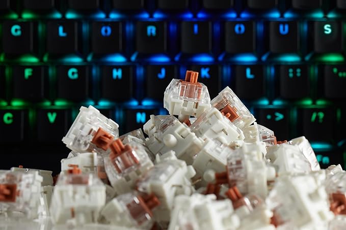 GLORIOUS Kailh Bronze Mechanical Keyboard Switches - Tactile &amp Clicky - Premium Quality for Gamers &amp Typists - 120 Pieces Pack