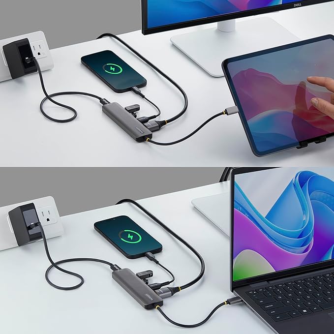 StarTech 5-in-1 USB C Hub USB-C to HDMI Multiport Adapter with 140W Power Delivery Charging 4K 60Hz HDMI 10Gbps Hub Mini Dock for MacBook Dell Thinkpad HP