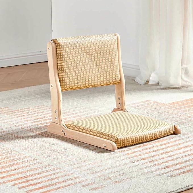 ELEFOCUS Legless Tatami Folding Chair Portable Floor Chair with Comfortable Cushion Backrest for Living Room Bedroom