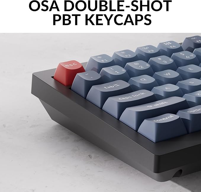 Keychron V6 Max Wireless Custom Mechanical Keyboard 2.4 GHz Bluetooth 5.1 QMK Full-Size Layout RGB with Hot-swappable Silent Red Switch Compatible with Mac Windows Linux