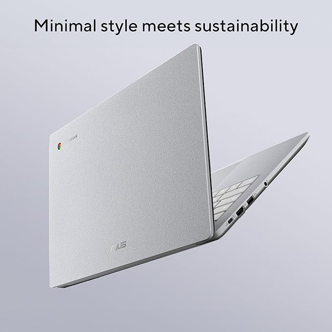 ASUS Chromebook CX14 Laptop (14 FHD Touchscreen Intel Celeron N4500 8GB RAM 256GB Storage (128GB eMMC +128GB SD Card)) Home &amp Student Webcam Spill-Resistant Wi-Fi IST HUB Chrome OS CX140