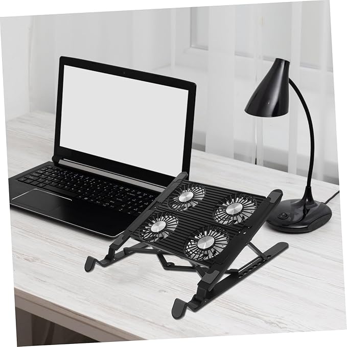 Veemoon 1Set Adjustable Laptop Cooling Stand Ergonomic Notebook Riser with USB Interface Portable and Space Saving Design Compatible with Laptops and Gaming Devices