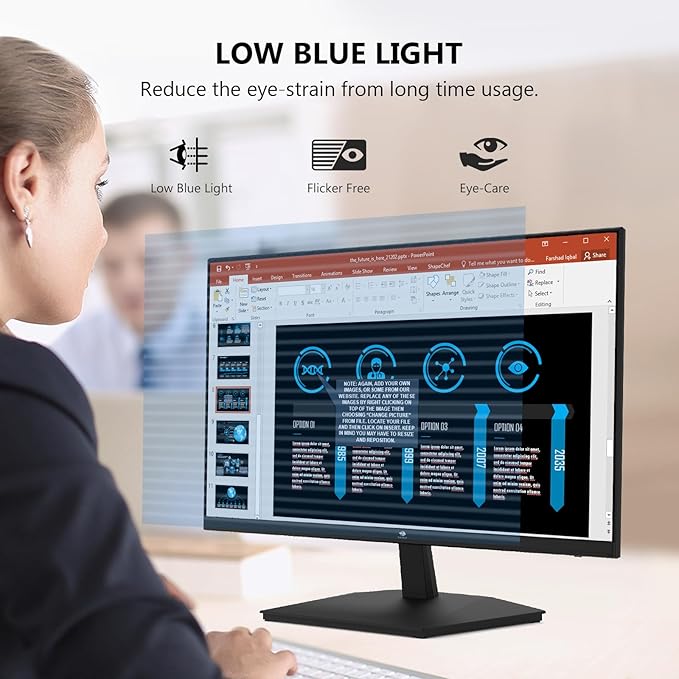 24 inch Monitor Z-Edge Computer Monitor Full HD 1920 x 1080p IPS 100Hz PC Monitor with HDMI VGA Frameless U24I Anti-Glare Screen