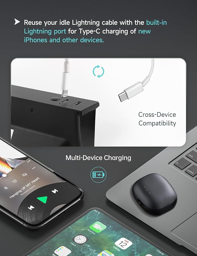 TPARTS 60W USB Hub Charger for Tesla Model Y Juniper 2025-2026/Model 3 Highland 2024+ Multi-Port Center Console Charging Hub Hidden Docking Station M3/Y Interior Accessories (Premium/Performance)