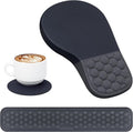 EYROZILL 3 in 1 Ergonomic Mousepad with Wrist Rest Gaming Keyboard Mouse Pad with Wrist Support Non-Slip Base Massage Design Pain Relief (Black/Grey)