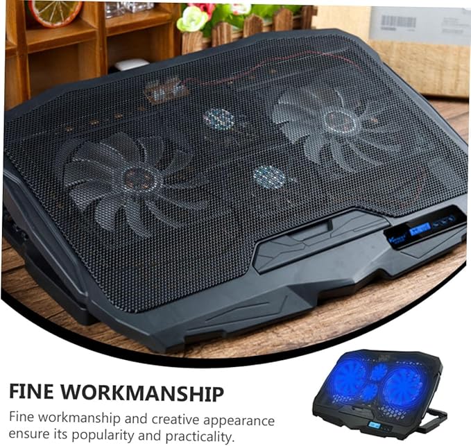 Mikikit Silent Multifunctional Laptop Radiator Cooling Pad with Speed Fans Durable Support Stand for Notebooks Energy Saving and Environmentally Friendly