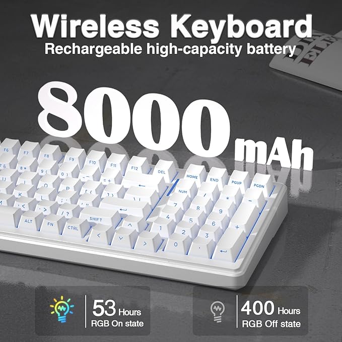 AULA F99 Wireless Mechanical KeyboardTriple-Mode(BT5.0/2.4GHz/USB-C)Gasket Mounted Creamy Keyboard with Linear Switches Side Printed PBT KeycapsRGB Backlit PC Gaming Keyboards for Win/Mac