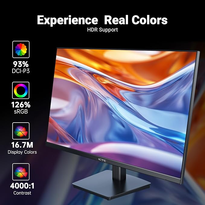 KTC 24 Inch FHD 1080P 100Hz Computer Monitor VA Panel FreeSync PC Gaming Monitor HDMI VGA Ports HDR 4000：1 Contrast LowBlue Mode Ergonomic Tilt Eye Care for Home Office