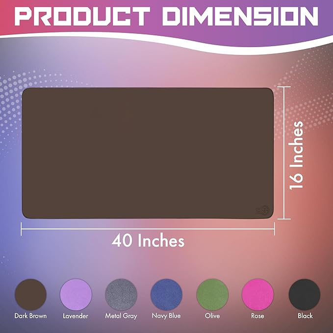 PU Leather Desk Mat| Premium Mouse Pad with Bonus Coaster | Stylish Durable Waterproof Mouse Pad for Office &amp Home (Dark Brown XXL - PU Gift Set)
