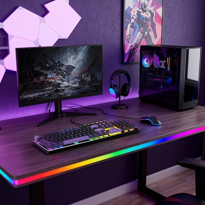 Redragon K556 HE Rapid Trigger Gaming Keyboard 100% 104 Keys Wired Mechanical Keyboard w/Hyper-Fast Actuation Dedicated Hall Effect Magnetic Switch 2-Layer Noise Dampening Original Aluminum Base