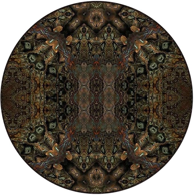 Camo Abstract Texture Gaming Chair Mat for Hardwood Floor Anti-Slip Floor Protector Game Controller Rubber Gaming Computer Chair Mat Dusty Dirty Design War ThemeGreen Cream Diameter 47.2 in