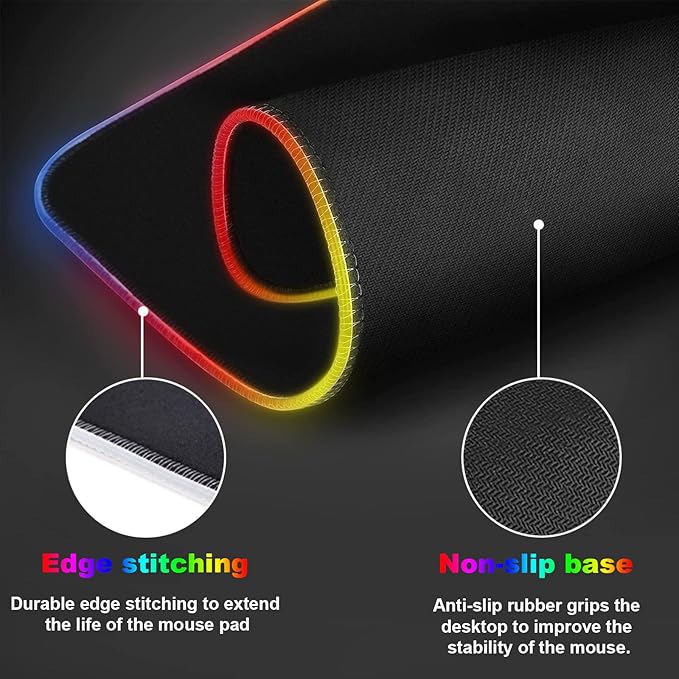 RGB Anime Mouse Pad Water Resist Keyboard PadMouse Pads with Non-Slip Rubber BaseOffice Computer Key Board Mousepad Computer Keyboard Mousepads Mat 800 x 300mm / 31.5×11.8 inches (1)
