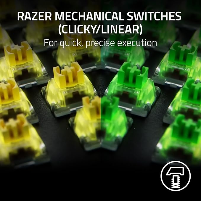 Razer BlackWidow V4 X - Mechanical Gaming Keyboard: Green Switches Tactile &amp Clicky 6 Dedicated Macro Keys Chroma RGB Doubleshot ABS Keycaps Media Controls Sound Dampening &amp Stabilizers (