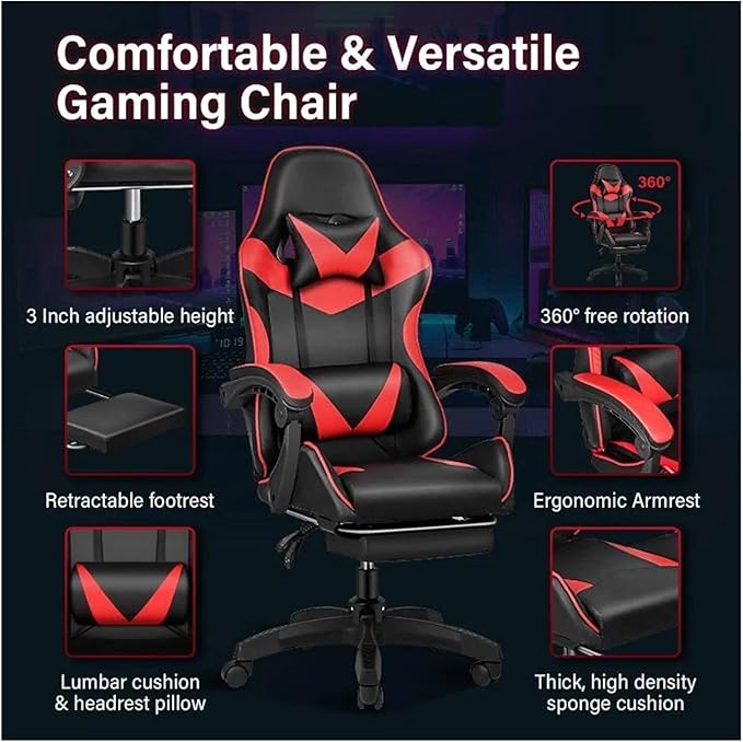 Managerial Chairs Gaming Chair Backrest and Seat Height Adjustable Swivel Recliner Racing Office Computer Ergonomic Video Game
