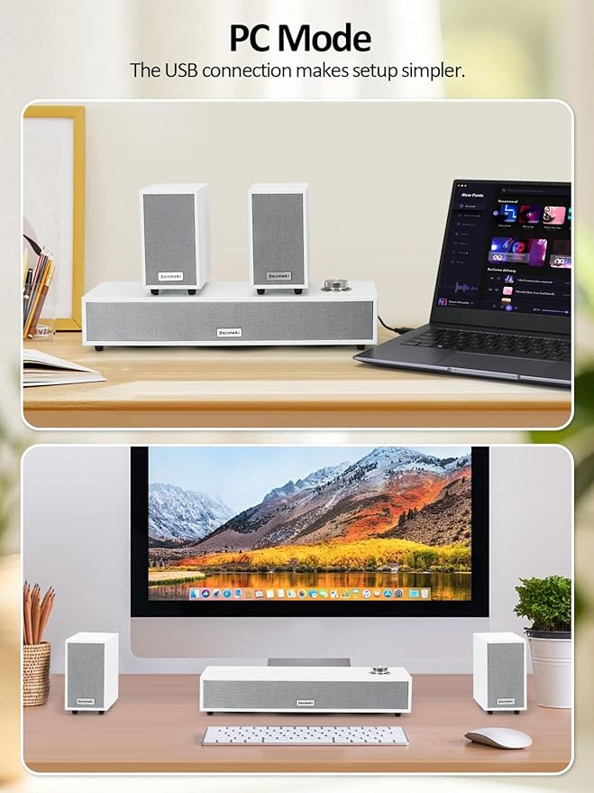 Computer SpeakersPC Speaker with Subwoofer2.1 USB Powered Deaktop Speakers Bluetooth 5.0 and RCA Input pc Speakers for Desktop Laptops Phonograph Phones Tablets(K03)
