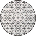 Black and White Round Area Rugs Non-Slip Absorbent Round Rug Soft Comfortable Throw Rugs for Living Room Bedroom Nursery Decor Simple Floral Gothic Style Diameter 39.4 in