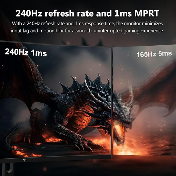 Z-Edge 32 inch Curved Gaming Monitor FHD 1080P 240Hz Curved Monitor1500R Computer Monitor MPRT 1ms Monitor FreeSync Low Blue Light UG32P 1X DP and 2X HDMI