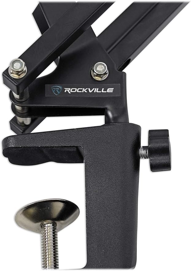 Audiosavings Podcasting Bundle with Audio Technica AT2040 Hypercardioid Dynamic Mic Broadcast Quality Rockville DMS40 40 Mic Boom Arm Stand with Desk Clamp Studio Mounting Kit (2 Items)
