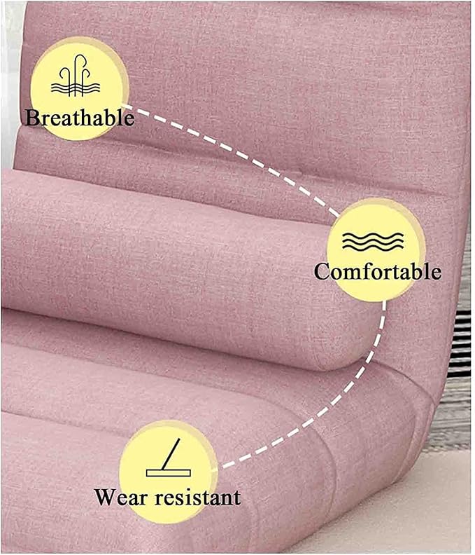 Floor Chair Adjustable 6 Angles Padded Floor Game Seating Back Support Floor Recliner Fold Flat for Meditation Reading Watching Adult Kid (Color : Yellow)