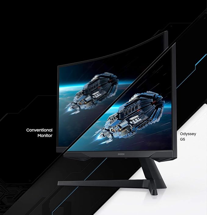 Samsung Odyssey G5 Series 27-Inch WQHD (2560x1440) Gaming Monitor 144Hz Curved 1ms HDMI Display Port FreeSync Premium (LC27G55TQWNXZA)