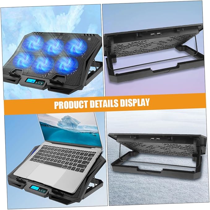 NUOBESTY Laptop Cooling Stand Height Compatible Riser Ergonomic Design for Portable Cooling Pad Fan for Travel and Home Use