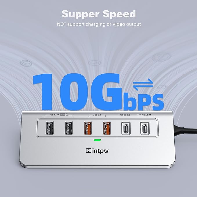 P9R PRO USB C Hub Ethernet 10 in 1 USB Docking Station 10Gbps with 4K@60Hz HDMI USB C and 2 USB A 3.2 LAN 2 USB A 2.0 PD 100W SD/TF Ports USB to Ethernet Adapter for PC iPhone 16/15 Mac