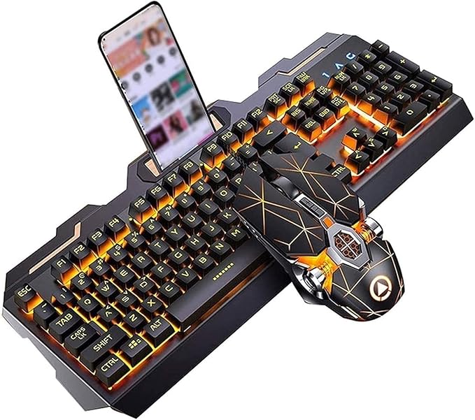 Gaming Keyboard and Mouse ComboUSB Wired for PC Laptop Computer Gamer Mechanical Feel Suspensionfor PC Laptop Computer Game and Work