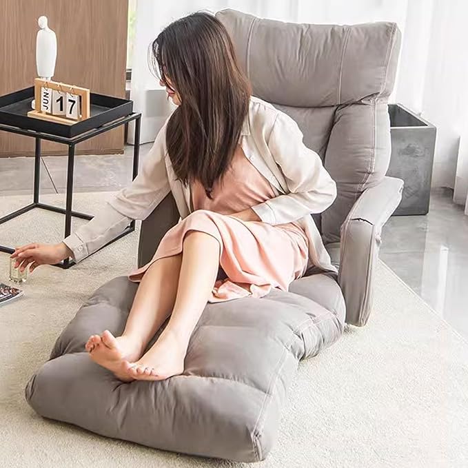Floor Chair with Back Support and Arms Filled with High-Density Sponge and PP Cotton No Assembly is Required Sofa Chair 4 Parts Can Be Adjusted(Blue)
