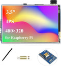 3.5inch Touch Screen Compatible with Raspberry Pi 5/Pi 4B/3B+/3B/Zero/Pi Zero 2W/Zero W/Zero WH/CM5/CM4 480x320 IPS Display 160° Viewing Angle SPI Touch Port