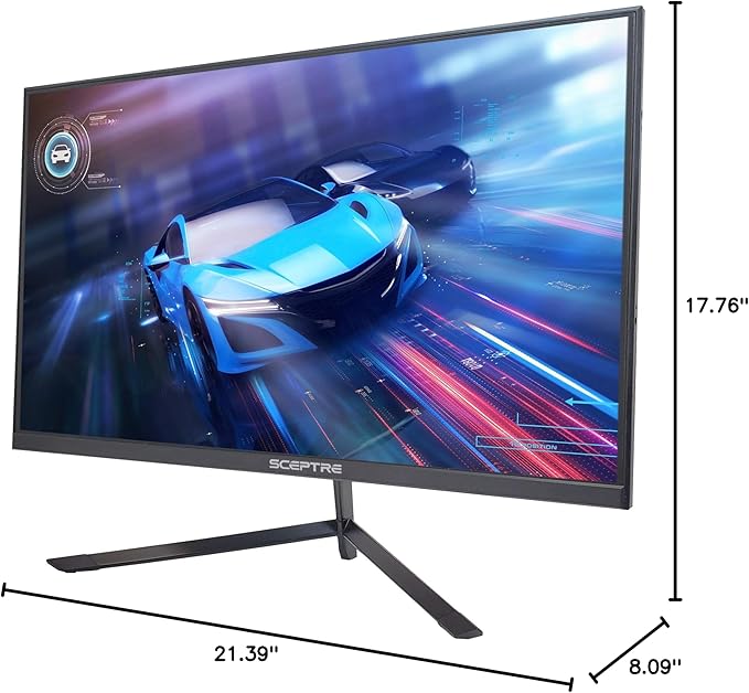 Sceptre IPS 24 LED Gaming Monitor 1ms HDMI DisplayPort up to 165Hz AMD FreeSync Premium Build-in Speakers Edgeless Machine Black 2021 (E248B-FPN168)