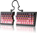 ZORNHER ST68 Wireless Ergonomic Split Mechanical Keyboard65% Pink &amp Purple Custom Creamy TKL Keyboard with KnobLighted Up PBT KeycapsPre-lubed Clicky SwitchesHot-SwappableRGB Backlit