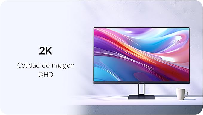 XIAOMI 2K Monitor A27Qi - 27-inch QHD IPS Computer Display 100Hz Refresh Rate ΔE&lt2 Color Accuracy 95% DCI-P3 100% sRGB Low Blue Light Mode Adjustable Stand for Home and Office