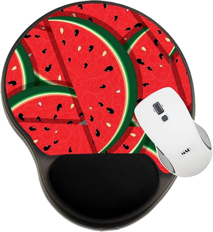 MSD Mousepad Wrist Rest Protected Mouse Pads Mat with Wrist Support Image ID: 18837763 Watermelon Fresh Slices Seamless